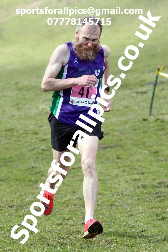 Masters men 2021 NECAA Cross Country Relays, Thornley Farm, Peterlee, Saturday, April 10th. Photo: David T. Hewitson/Sports for All Pics